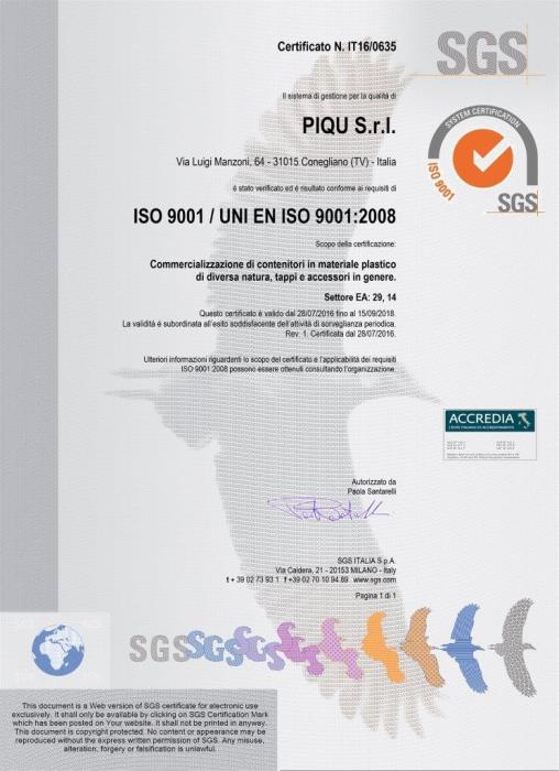 PiQu ISO 9001 Certification